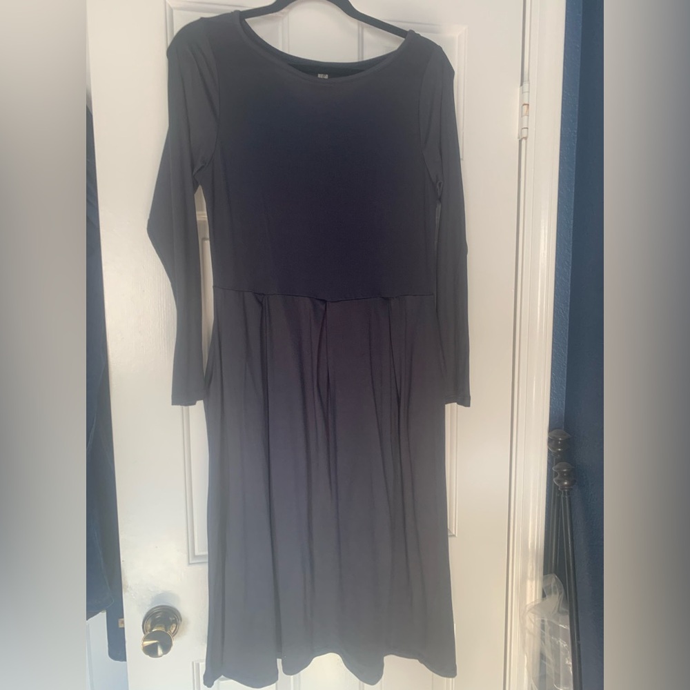 Elegant Black Long Sleeve Dress
